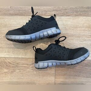 Reebok Women 7M Sublite Cushion Black & Grey Athletic Work Shoe Slip Resistant